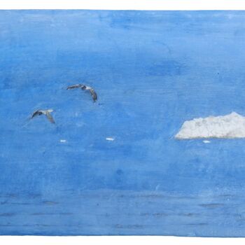 Painting titled "friouls gulls" by Christian Counord, Original Artwork, Pigments Mounted on Other rigid panel