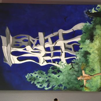 Peinture intitulée "Le chevalet de l’ep…" par Christian Dujardin, Œuvre d'art originale, Huile