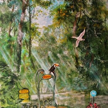 Картина под названием "jungle à la Concorde" - Christian Eprinchard, Подлинное произведение искусства, Акрил