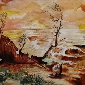 Malarstwo zatytułowany „Visage de la Mer” autorstwa Christian Eprinchard, Oryginalna praca, Olej