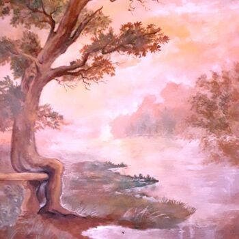 Painting titled "Le vieil arbre assis" by Christian Eprinchard, Original Artwork, Oil