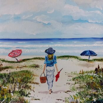 Painting titled "Пляж" by Christian Garnier, Original Artwork, Acrylic