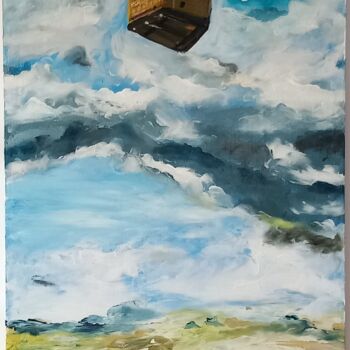 Pintura titulada "VOYAGE BALLON" por Christian Garnier, Obra de arte original, Acrílico Montado en Bastidor de camilla de ma…