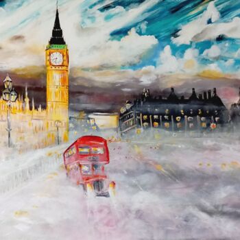 "BROUTLLARD SUR LOND…" başlıklı Tablo Christian Garnier tarafından, Orijinal sanat, Akrilik Ahşap Sedye çerçevesi üzerine mo…