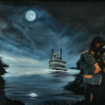 Peinture intitulée "Prince of darkness…" par Christian Girault, Œuvre d'art originale, Huile Monté sur Châssis en bois