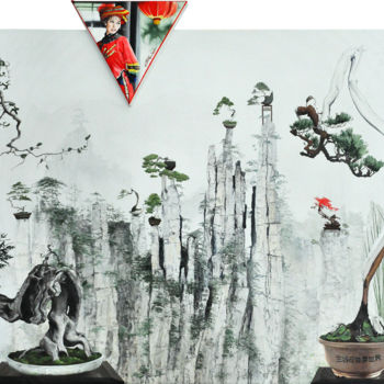 Ζωγραφική με τίτλο "Living in a penjing…" από Christian Girault, Αυθεντικά έργα τέχνης, Λάδι