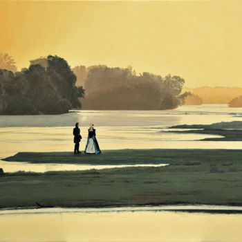 Peinture intitulée "Loire" par Christian Girault, Œuvre d'art originale, Huile Monté sur Châssis en bois