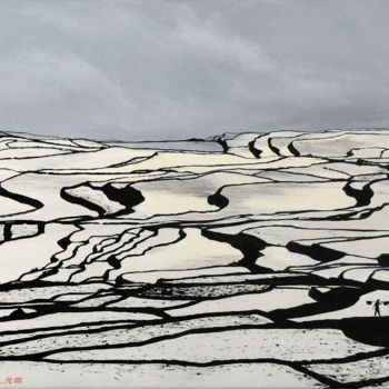 제목이 "Yuanyang"인 미술작품 Christian Girault로, 원작, 기름 나무 들것 프레임에 장착됨