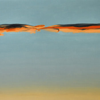 Pittura intitolato "Sky (Machilly 17/07…" da Christian Girault, Opera d'arte originale, Olio Montato su Telaio per barella i…
