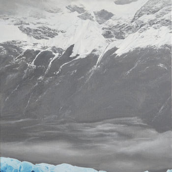 Painting titled "Lago Argentino (Sav…" by Christian Girault, Original Artwork, Oil Mounted on Wood Stretcher frame