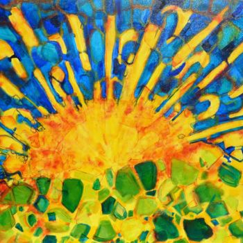 Peinture intitulée "Grand Soleil" par Christian Hunziker, Œuvre d'art originale, Huile