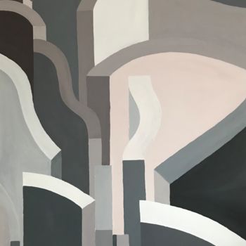 Peinture intitulée "liquid city" par Christian Kreifelts, Œuvre d'art originale, Acrylique Monté sur Châssis en bois