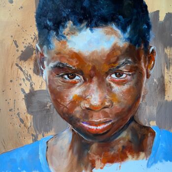 Peinture intitulée "Jeunesse du Burkina…" par Christian Lartaud (Christian Gavots), Œuvre d'art originale, Huile