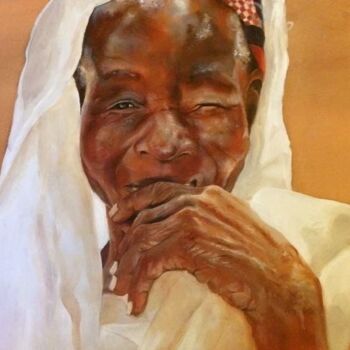 Schilderij getiteld "Femme du Burkina Fa…" door Christian Lartaud (Christian Gavots), Origineel Kunstwerk, Olie
