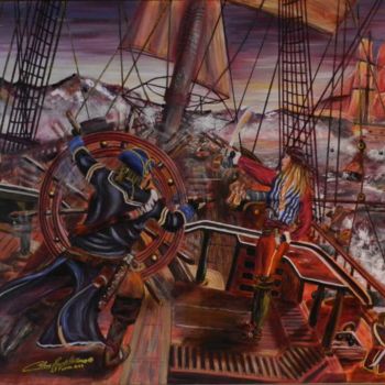 Peinture intitulée "bataille-navale-6.j…" par Christian Leroy Napoli, Œuvre d'art originale, Acrylique