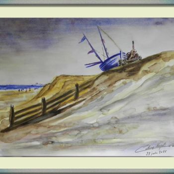 Painting titled "on-allait-au-bord-d…" by Christian Leroy Napoli, Original Artwork, Watercolor