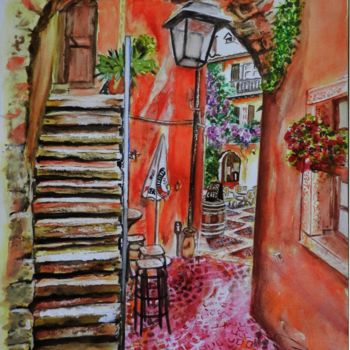 Painting titled "reve-du-citadin.jpg" by Christian Leroy Napoli, Original Artwork, Watercolor