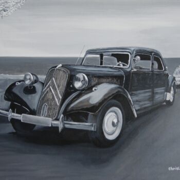 Painting titled "La traction" by Christian Lopez (Chrislo), Original Artwork, Oil