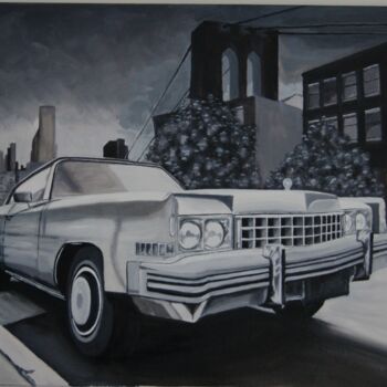 Schilderij getiteld "Cadillac" door Christian Lopez (Chrislo), Origineel Kunstwerk, Olie