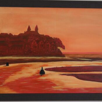 Painting titled "Un soir au Crotoy" by Christian Lopez (Chrislo), Original Artwork, Oil Mounted on Wood Stretcher frame