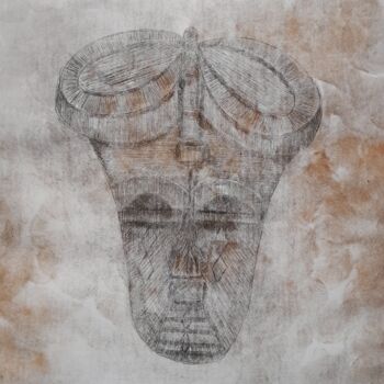 Gravures & estampes intitulée "Danse des masques" par Christian Nouyrigat, Œuvre d'art originale, Gravure