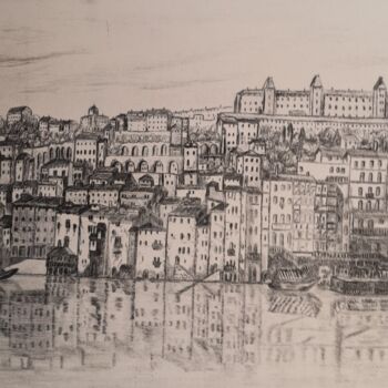 Gravures & estampes intitulée "Vieux Lyon quartier…" par Christian Nouyrigat, Œuvre d'art originale, Gravure