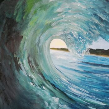 Painting titled "Blue Wave" by L'Atelier S'Affiche, Original Artwork, Acrylic
