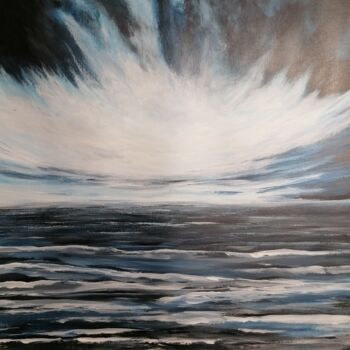 Schilderij getiteld "Vague de nuit" door L'Atelier S'Affiche, Origineel Kunstwerk, Acryl