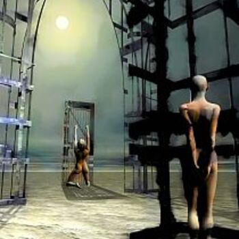 Digitale Kunst mit dem Titel "La porte" von Christian Pavet, Original-Kunstwerk