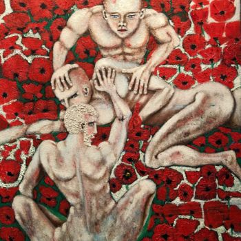 Pittura intitolato "In the poppy fields" da Christian Perez De Carvasal, Opera d'arte originale, Olio Montato su Telaio per…