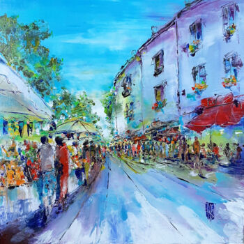 Painting titled "Marché de Provence…" by Christian Raffin, Original Artwork, Oil