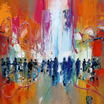 Painting titled "Lumière de Ville ré…" by Christian Raffin, Original Artwork, Oil