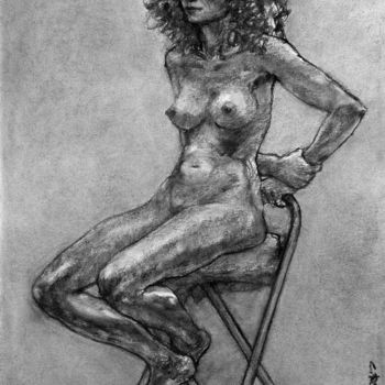 Drawing titled "académie fusain 201…" by Christian Rolland, Original Artwork, Charcoal