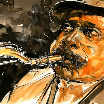 Painting titled "jazz 2004 17" by Christian Rolland, Original Artwork, Gouache