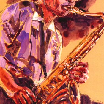 Pintura intitulada "2004 jazz 23" por Christian Rolland, Obras de arte originais, Guache