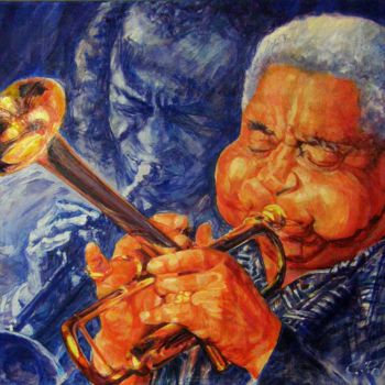 Painting titled "jazz painting 4" by Christian Rolland, Original Artwork, Oil