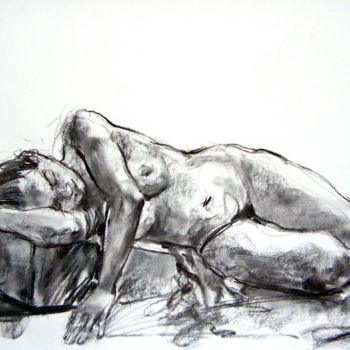 图画 标题为“fusain juin 2008 04” 由Christian Rolland, 原创艺术品, 木炭