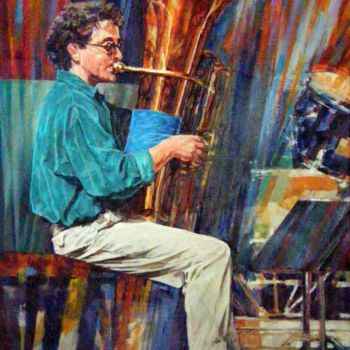 Painting titled "jazz painting 5" by Christian Rolland, Original Artwork, Oil