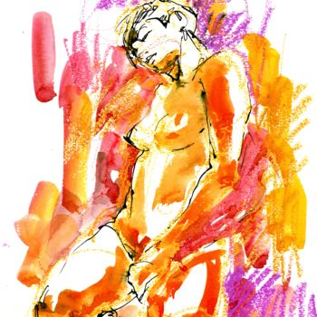 Peinture intitulée "A4 1998 3" par Christian Rolland, Œuvre d'art originale, Gouache