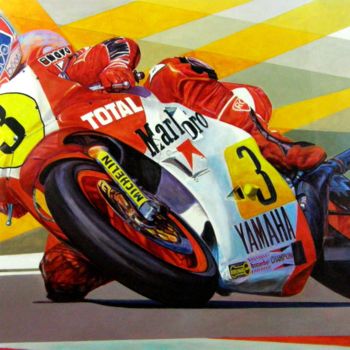Painting titled "moto speed 8" by Christian Rolland, Original Artwork, Acrylic