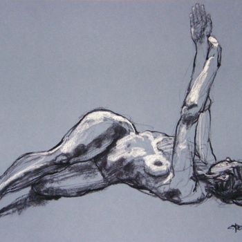 Desenho intitulada "fusain et craie 201…" por Christian Rolland, Obras de arte originais, Carvão