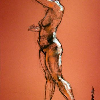 Drawing titled "fusain et craie 201…" by Christian Rolland, Original Artwork, Charcoal