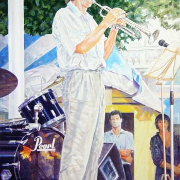 Painting titled "jazz painting 20" by Christian Rolland, Original Artwork, Oil
