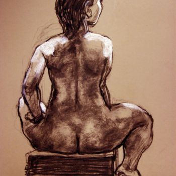 Drawing titled "fusain et craie 201…" by Christian Rolland, Original Artwork, Charcoal