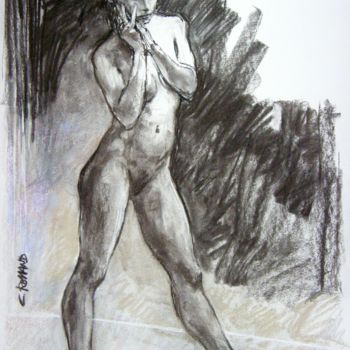 Disegno intitolato "fusain et craie 200…" da Christian Rolland, Opera d'arte originale, Carbone
