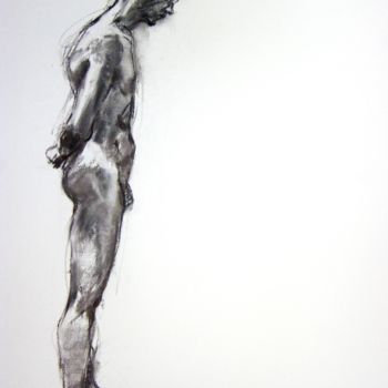 Рисунок под названием "fusain 50/65 2003 15" - Christian Rolland, Подлинное произведение искусства, Древесный уголь