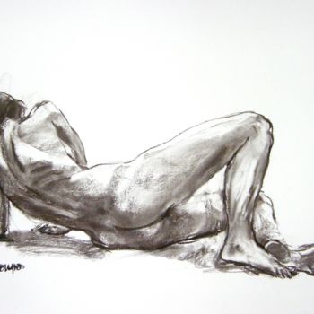 Drawing titled "fusain 50/65 2004 1" by Christian Rolland, Original Artwork, Charcoal