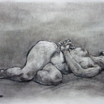 Drawing titled "fusain 50/65 2004 10" by Christian Rolland, Original Artwork, Charcoal