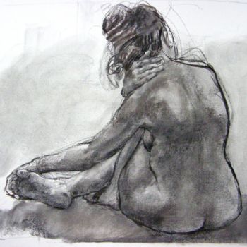 Drawing titled "fusain 50/65 2004 31" by Christian Rolland, Original Artwork, Charcoal
