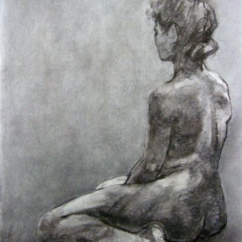 Drawing titled "fusain 50/65 2004 35" by Christian Rolland, Original Artwork, Charcoal